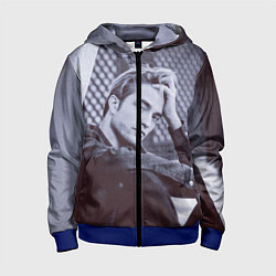 Толстовка на молнии детская Роберт Паттинсон, цвет: 3D-синий