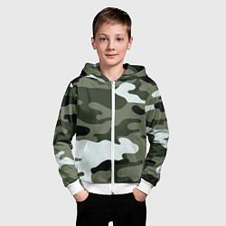 Толстовка на молнии детская Camouflage 2, цвет: 3D-белый — фото 2