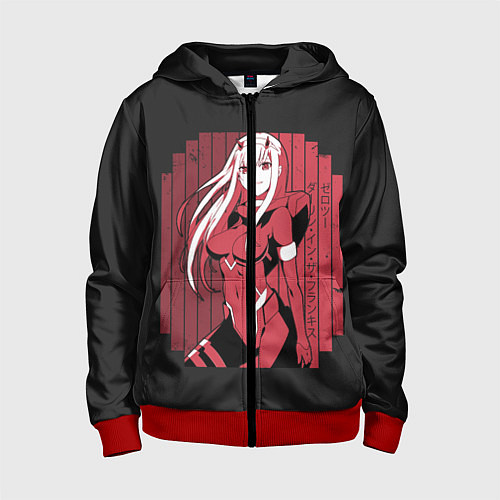 Детская толстовка на молнии ZeroTwo Darling in the Franx / 3D-Красный – фото 1