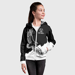 Толстовка на молнии детская Узбекистан, цвет: 3D-белый — фото 2