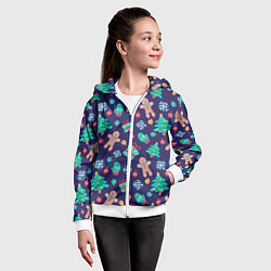 Толстовка на молнии детская Новый год, цвет: 3D-белый — фото 2