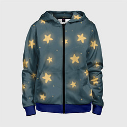 Толстовка на молнии детская Звезды, цвет: 3D-синий