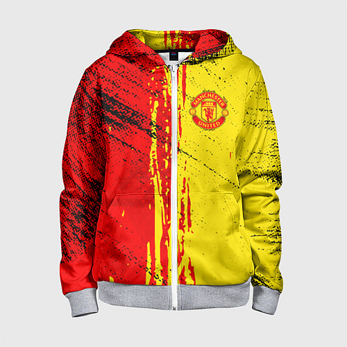 Детская толстовка на молнии Manchester United Дьяволы / 3D-Меланж – фото 1
