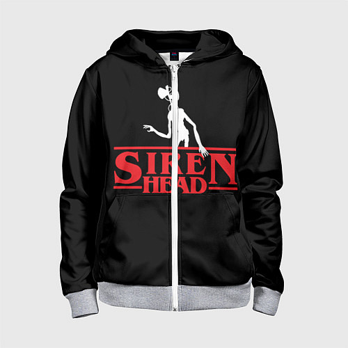 Детская толстовка на молнии Siren Head / 3D-Меланж – фото 1