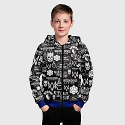Толстовка на молнии детская WATCH DOGS LEGION, цвет: 3D-синий — фото 2