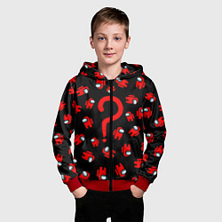 Толстовка на молнии детская Among us, Who?, цвет: 3D-красный — фото 2