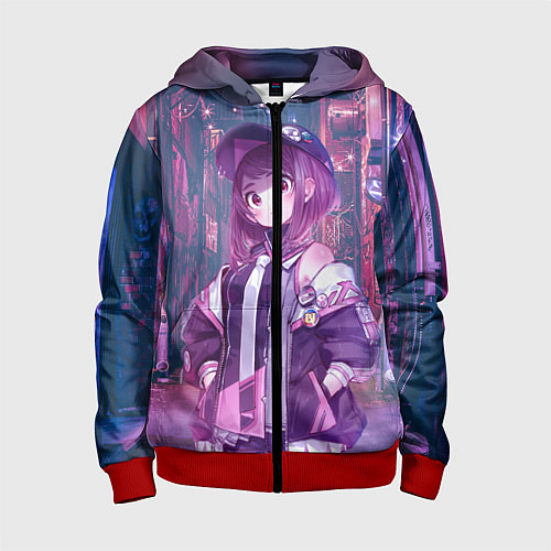 Детская толстовка на молнии Урарака Очако / 3D-Красный – фото 1