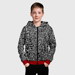 Толстовка на молнии детская Геометрия ЧБ Black & white, цвет: 3D-красный — фото 2