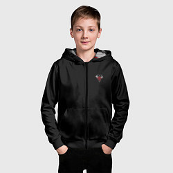 Толстовка на молнии детская Красный бык, цвет: 3D-черный — фото 2