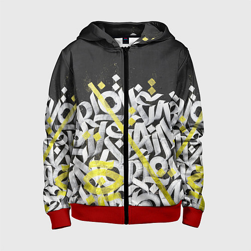 Детская толстовка на молнии GRAFFITY / 3D-Красный – фото 1