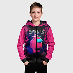 Толстовка на молнии детская AMONG US, цвет: 3D-черный — фото 2