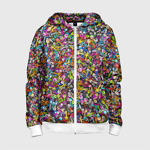 Детская толстовка на молнии Скрепыши / 3D-Белый – фото 1