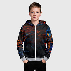 Толстовка на молнии детская Абстракция разводы красок, цвет: 3D-меланж — фото 2