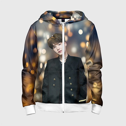 Детская толстовка на молнии MIN YOONGI / 3D-Белый – фото 1