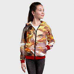 Толстовка на молнии детская Клинок Рассекающий Демонов, цвет: 3D-красный — фото 2