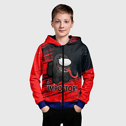 Толстовка на молнии детская AMONG US, цвет: 3D-синий — фото 2