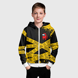 Толстовка на молнии детская AMONG US Амонг Ас, цвет: 3D-белый — фото 2