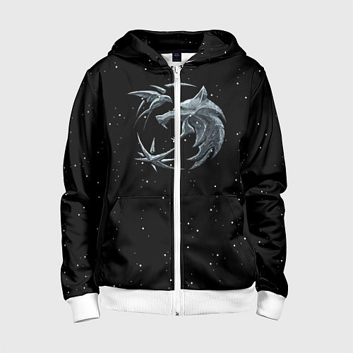 Детская толстовка на молнии Ведьмак Зима / 3D-Белый – фото 1