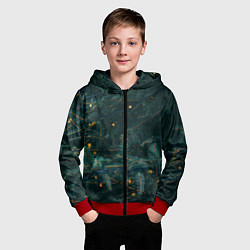 Толстовка на молнии детская Елка, цвет: 3D-красный — фото 2