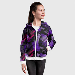 Толстовка на молнии детская Ткань замазанная краской, цвет: 3D-белый — фото 2