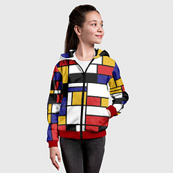 Толстовка на молнии детская Color blocking, цвет: 3D-красный — фото 2