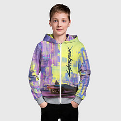 Толстовка на молнии детская Cyberpunk 2077, цвет: 3D-меланж — фото 2