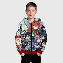 Толстовка на молнии детская Персонажи Genshin Impact, цвет: 3D-красный — фото 2