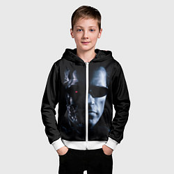 Толстовка на молнии детская T800, цвет: 3D-белый — фото 2