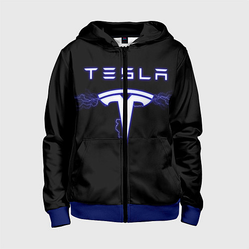 Детская толстовка на молнии TESLA / 3D-Синий – фото 1