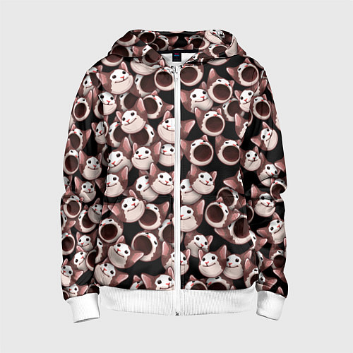 Детская толстовка на молнии Popping cats / 3D-Белый – фото 1