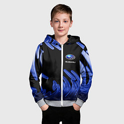 Толстовка на молнии детская Subaru, цвет: 3D-меланж — фото 2