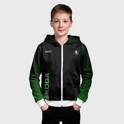 Толстовка на молнии детская Шкода РС Z, цвет: 3D-белый — фото 2