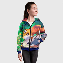 Толстовка на молнии детская Лисичка, цвет: 3D-синий — фото 2