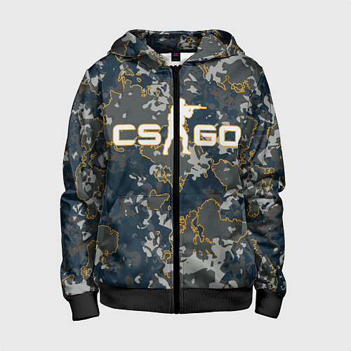 Детская толстовка на молнии CS:GO - Camo / 3D-Черный – фото 1