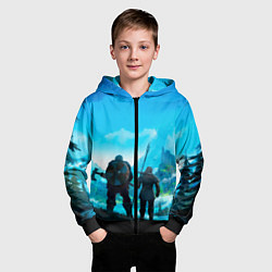 Толстовка на молнии детская Вальгала, цвет: 3D-черный — фото 2