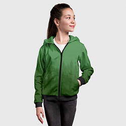 Толстовка на молнии детская Зеленый Лес, цвет: 3D-черный — фото 2
