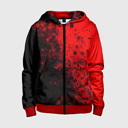 Толстовка на молнии детская Пятна Крови, цвет: 3D-красный
