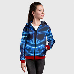 Толстовка на молнии детская Неоновая броня Neon Armor, цвет: 3D-красный — фото 2