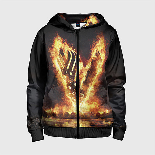 Детская толстовка на молнии ВИКИНГИ VIKINGS V / 3D-Черный – фото 1