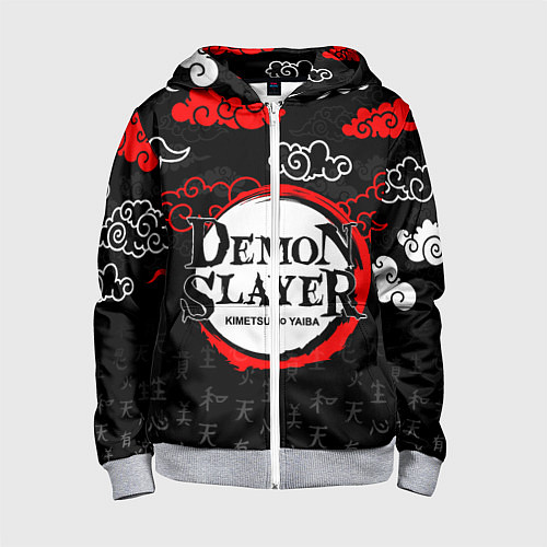 Детская толстовка на молнии КЛИНОК, РАССЕКАЮЩИЙ ДЕМОНОВ / 3D-Меланж – фото 1
