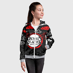 Толстовка на молнии детская КЛИНОК, РАССЕКАЮЩИЙ ДЕМОНОВ, цвет: 3D-меланж — фото 2
