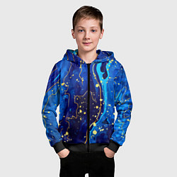 Толстовка на молнии детская СИНИЙ ГРАНИТ, цвет: 3D-черный — фото 2