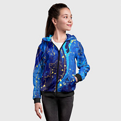 Толстовка на молнии детская СИНИЙ ГРАНИТ, цвет: 3D-черный — фото 2