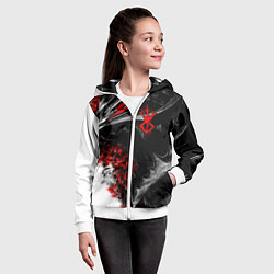 Толстовка на молнии детская BERSERK БЕРСЕРК, цвет: 3D-белый — фото 2