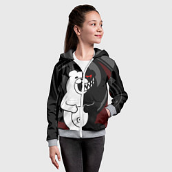 Толстовка на молнии детская MONOKUMA МОНОКУМА DANGANRO, цвет: 3D-меланж — фото 2