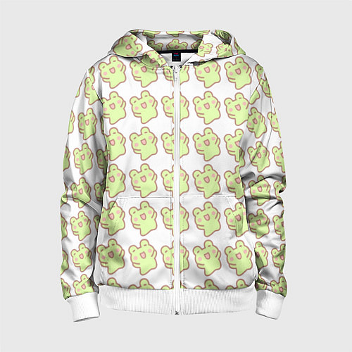 Детская толстовка на молнии Счастливые лягушки / 3D-Белый – фото 1