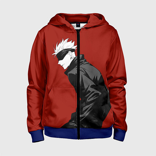 Детская толстовка на молнии Годжо Магическая Битва арт02 / 3D-Синий – фото 1