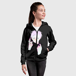 Толстовка на молнии детская ГОДЖО САТОРУ GOJO SATORU, цвет: 3D-черный — фото 2