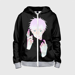 Толстовка на молнии детская ГОДЖО САТОРУ GOJO SATORU, цвет: 3D-меланж