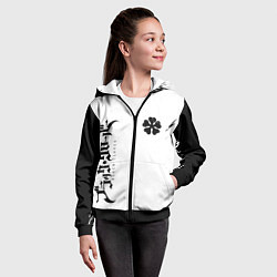 Толстовка на молнии детская Черный клеывер аниме, цвет: 3D-черный — фото 2